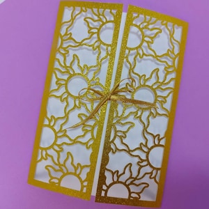 SVG Principessa Sole Scheda Cricut File Modello Gate Fold Card Fiabe Fratelli Grimm Compleanno Ragazza Festa Silhouette Cameo Layered svg