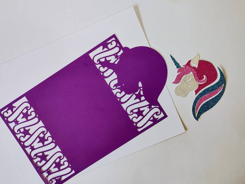 Download Unicorn SVG Cricut Template Gate Fold Card Invitation ...