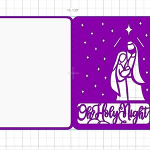 SVG Oh Holy Night julkort Cricut Cut filmappkort, mallar Jesu födelsedag Belen julsilhuett cameo laserskuren bild 6