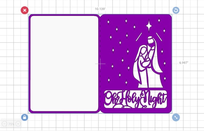 SVG Oh Holy Night julkort Cricut Cut filmappkort, mallar Jesu födelsedag Belen julsilhuett cameo laserskuren bild 6