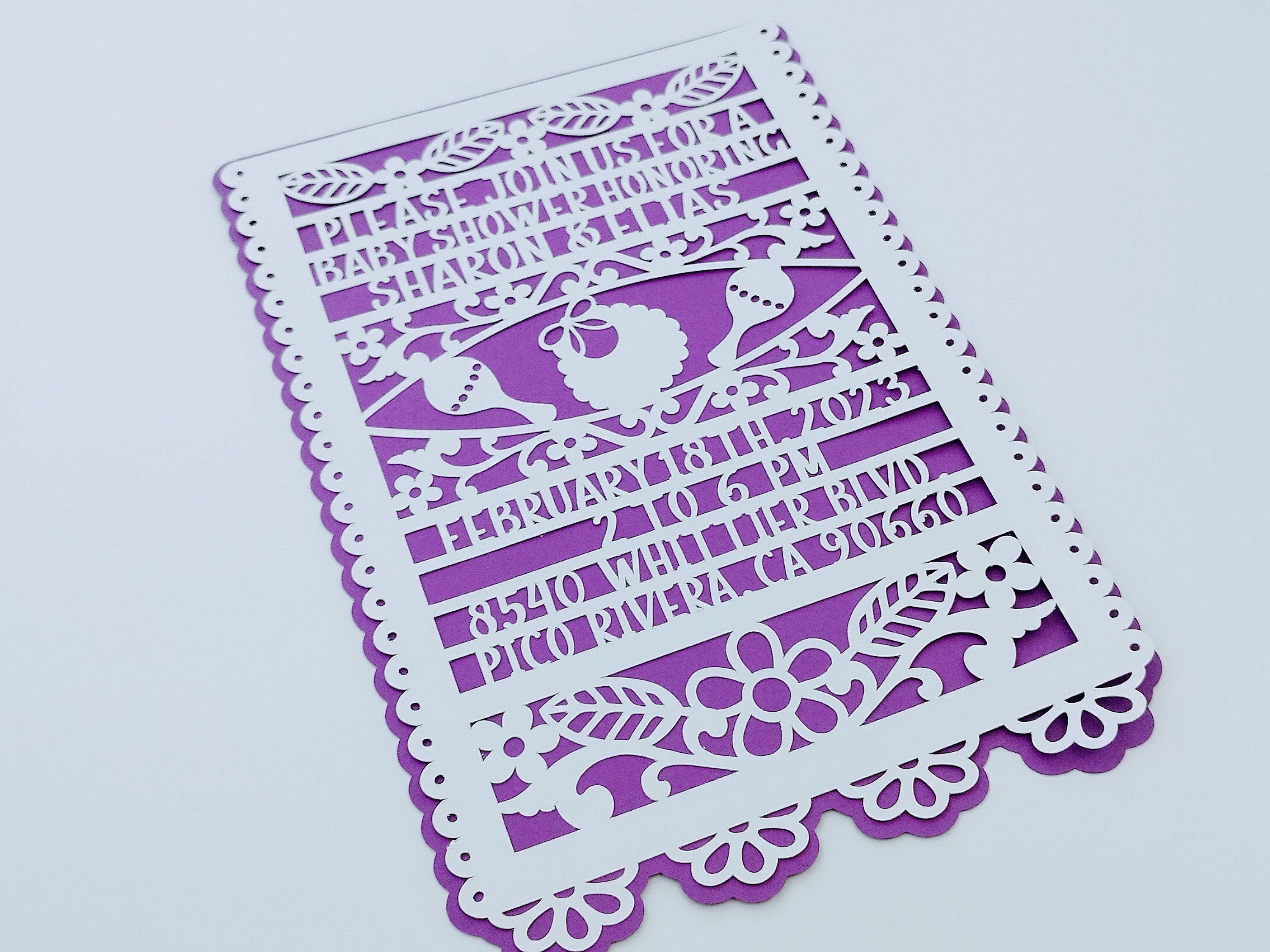 SVG Custom Template Papel Picado Invitation Mexican Baby - Etsy