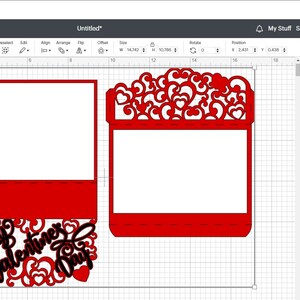 Happy Valentine's Day Card Cricut SVG Cut File Svg Tri Fold Card Hearts ...