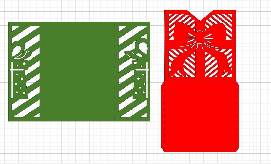 Set 2 SVG Templates Christmas Cards Cricut Silhouette Laser | Etsy