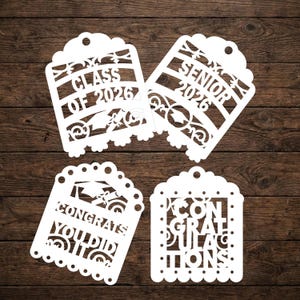 SVG TAGS Class of 2026 senior graduation Cricut joy cut files greeting cards 2026 cutting files cricut maker silhouette cameo laser image 1