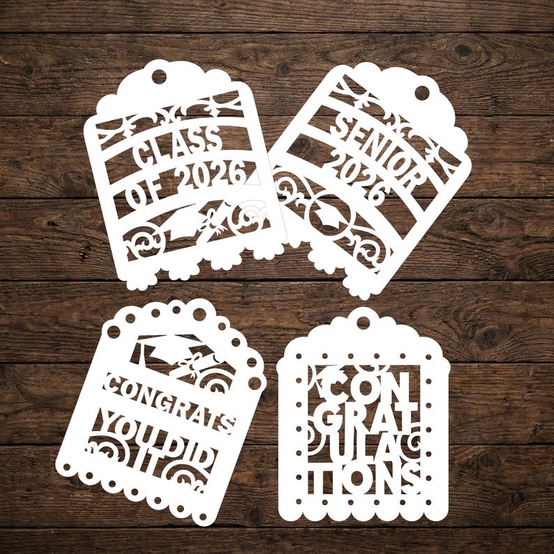 SVG TAGS Class of 2026 senior graduation Cricut joy cut files greeting cards 2026 cutting files cricut maker silhouette cameo laser image 1