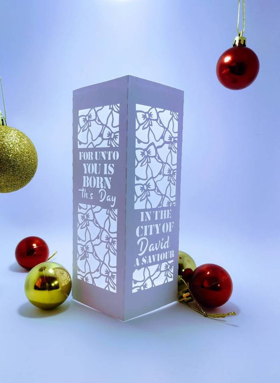 Download Svg 3d Lantern Christmas Cut File Bible Verse Luke 2 11 Etsy