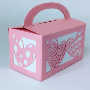 Boîte cadeau coeurs fichier SVG joyeuse fête des mères boîte anniversaire boîte fichier coupe Cricut joyeux anniversaire carte amour voeux coeurs silhouette camée