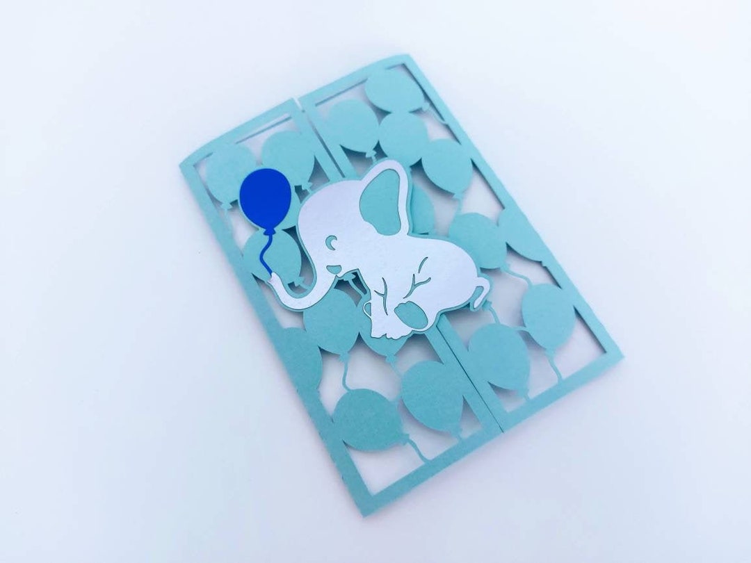 SVG Cricut Baby Shower Invitation Baby Elephant Boy Elephant With