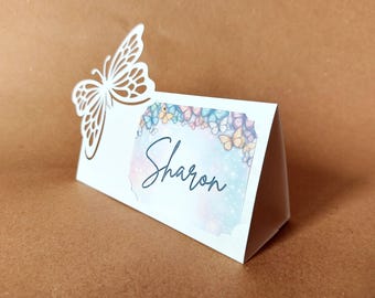 3D Butterfly Place Card Template SVG, Butterfly Escort Cards Holder for Cricut, Laser Cut Wedding Table Decor, Silhouette Cameo