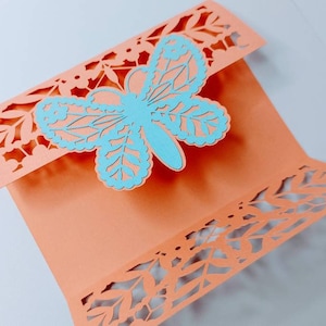 Butterfly Card Cricut SVG Wedding Invitation SVG Cricut Files Laser Cut Gate Fold Card Spring Cricut Cut File Silhouette Cameo Antique Lace