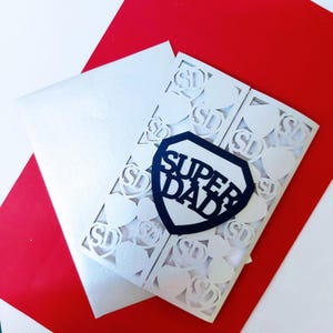 SVG Super Dad Tor Faltkarte Cricut glücklicher Vatertag Laser Cut Vorlagen Silhouette Cameo svg Vatertag Geburtstag Vater Karte Super Dad