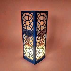 Étoile de David Menorah, lanterne de Hanoukka, fichiers de coupe 3D Cricut découpés au laser, modèle chandelier, camée silhouette de la fête des lumières