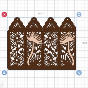 SVG Cutting File Cricut Dandelion Design Template Luminaries Lantern memorial Centerpiece Decor Dandelion Laser Silhouette Cameo Shadow Box image 6