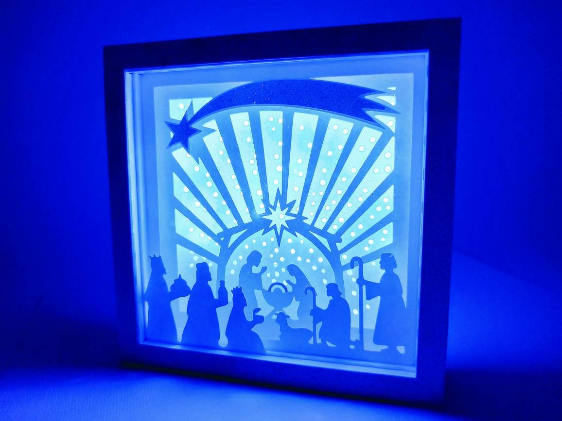 Nativity Shadow Box Cricut SVG Cut Files 5x5 inches Christmas Etsy
