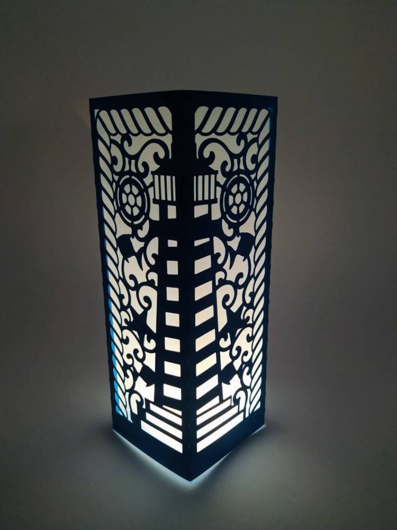 SVG Lantern Centerpiece Cricut Laser Cut Template Nautical Etsy