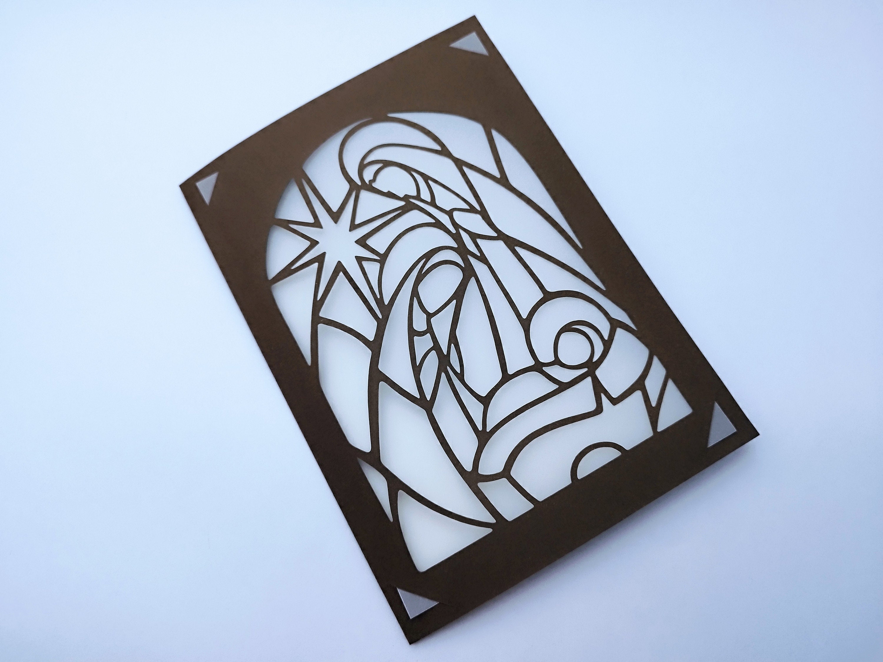 Szablony kart świątecznych Cricut w formacie SVG, foldery świąteczne, szopka belen, sylwetka Cricut Cameo, wycinane laserowo, wesołych świąt Bożego Narodzenia