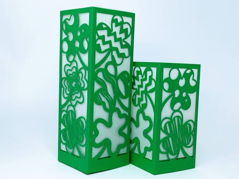3D SVG Paper Lantern Cricut Die Cut Template Saint Patricks Etsy