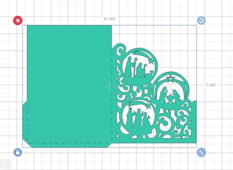 Download SVG Template Christmas Card Nativity Scene Envelope 5x7 in ...