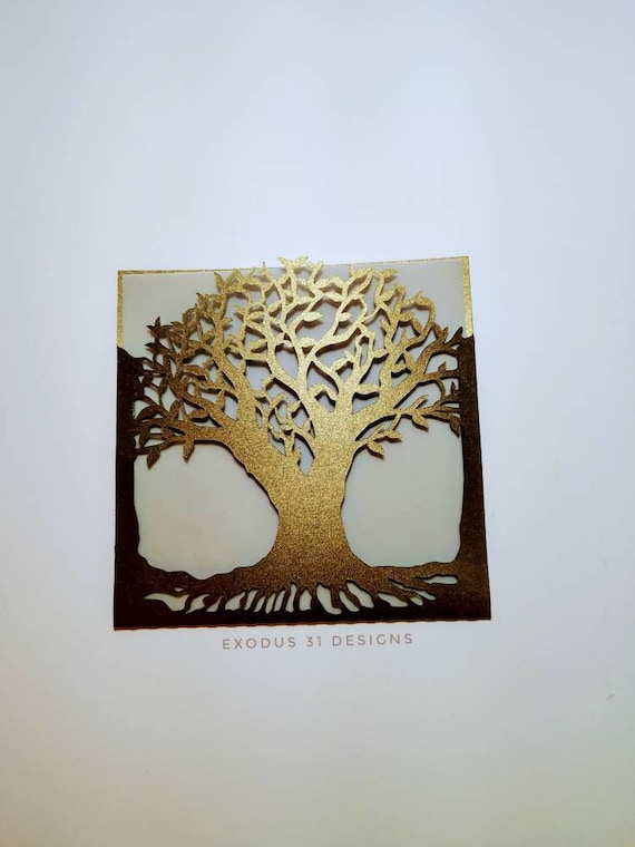 Download Svg Laser Cut Wedding Invitation Tree Envelope Card Cricut Cut Etsy
