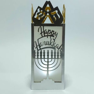 Fichier coupé SVG Menorah étoile de David Hanoucca dreidel lanterne Cricut 3D svg découpé au laser lanterne modèle chandelier Fête des lumières