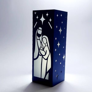 SVG-Datei Weihnachten Cricut 3D Laterne Krippe Sterne Vorlagen Dekor Herzstück Belen Stern Laser Cut Silhouette Cameo Weihnachten Schattenbox