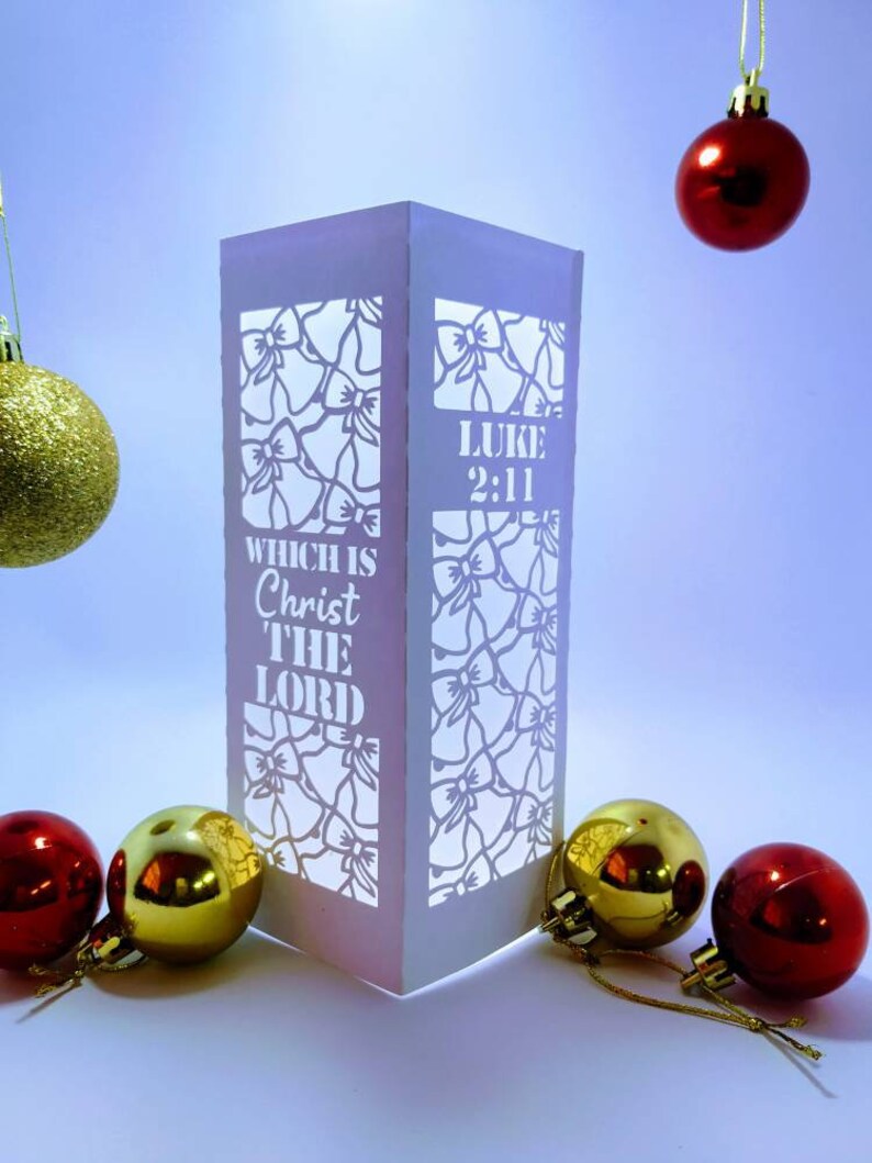 Download SVG 3D Lantern Christmas Cut File Bible verse Luke 2:11 | Etsy
