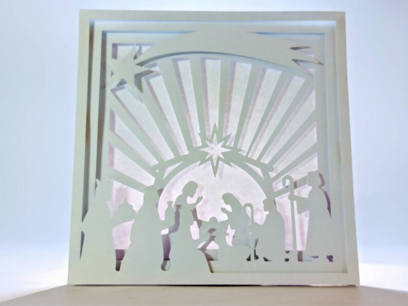 Download Four Layers SVG Cricut Nativiy Scene light box Template ...