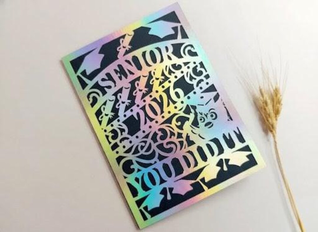 Senior 2026 Graduation Card SVG Template, Cricut Cut File (digital ...