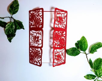 SVG Cricut Laser Cut Gate Fold Wedding Invitation Card hibiscus Tropical Flower Monstera Laser Cut Silhouette Cameo Beach Summer Party Card