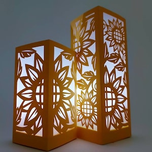 Conjunto de modelos SVG de lanternas, girassóis, luminárias, festa de aniversário, cricut, silhueta, cameo, corte a laser, arquivo diy, peças centrais, decoração, outono