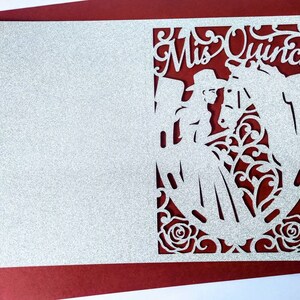 SVG Laser Cut Invitation Template MIS QUINCE Folder Card Cricut Girl Horse Roses Cricut Mexican Quinceanera Charra Card Silhouette Cameo 15 image 5