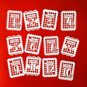 SVG Numbers from 1 to 35 Table Numbers Template Centerpieces Papel Picado Wedding Decor Paper Art Die Cut Cutting Files  dxf png Laser Cut