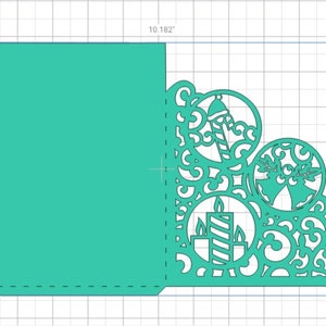 SVG-mall Cricut julfickakort 5x7 tum Silhouette Cameo Laser julklappar Julklockor Godisljus Julsvirvlar bild 2