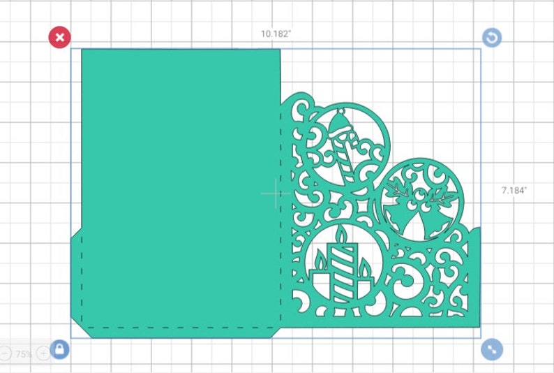 SVG-mall Cricut julfickakort 5x7 tum Silhouette Cameo Laser julklappar Julklockor Godisljus Julsvirvlar bild 2