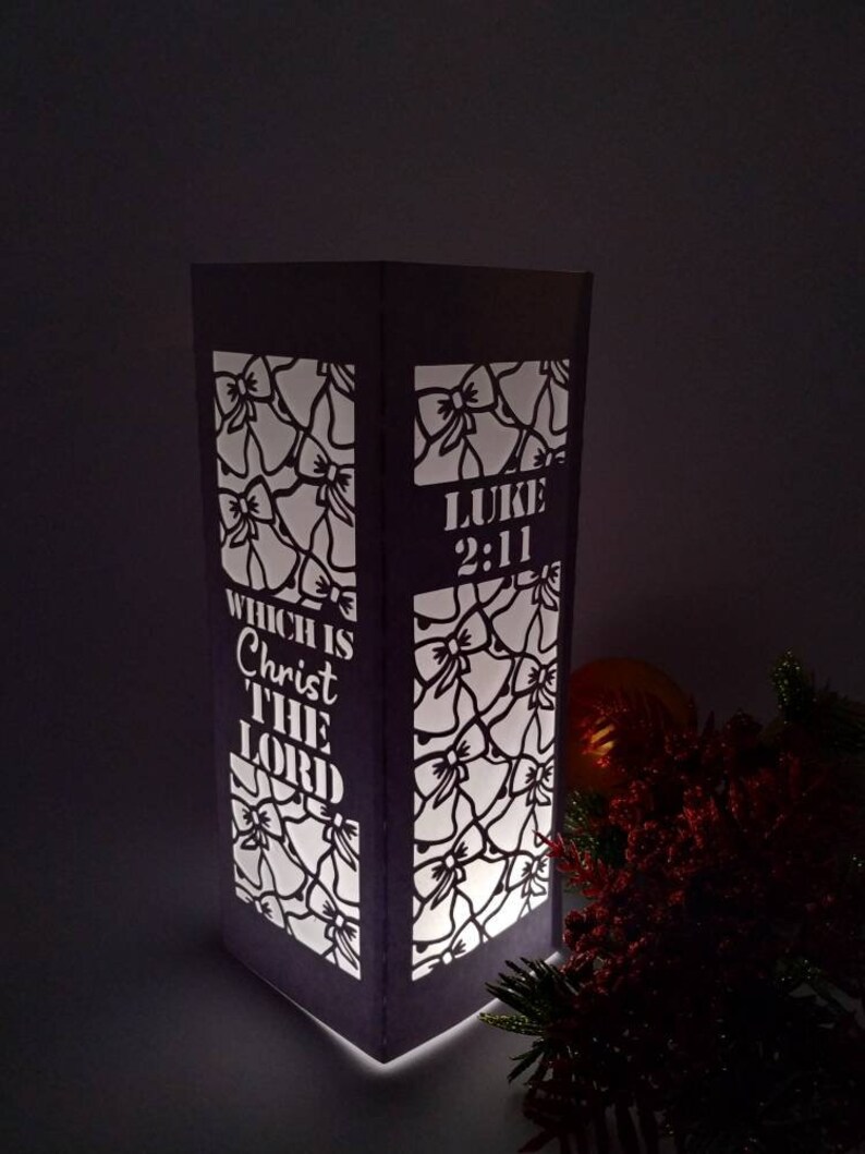 Download SVG 3D Lantern Christmas Cut File Bible verse Luke 2:11 | Etsy