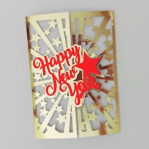 Frohes neues Jahr 2025 Karte SVG Schnittdateien Vorlagen Weihnachtskarten Cricut SVG Schnittdateien Cricut Maker Karte Silhouette Cameo Karten Neujahrskarte