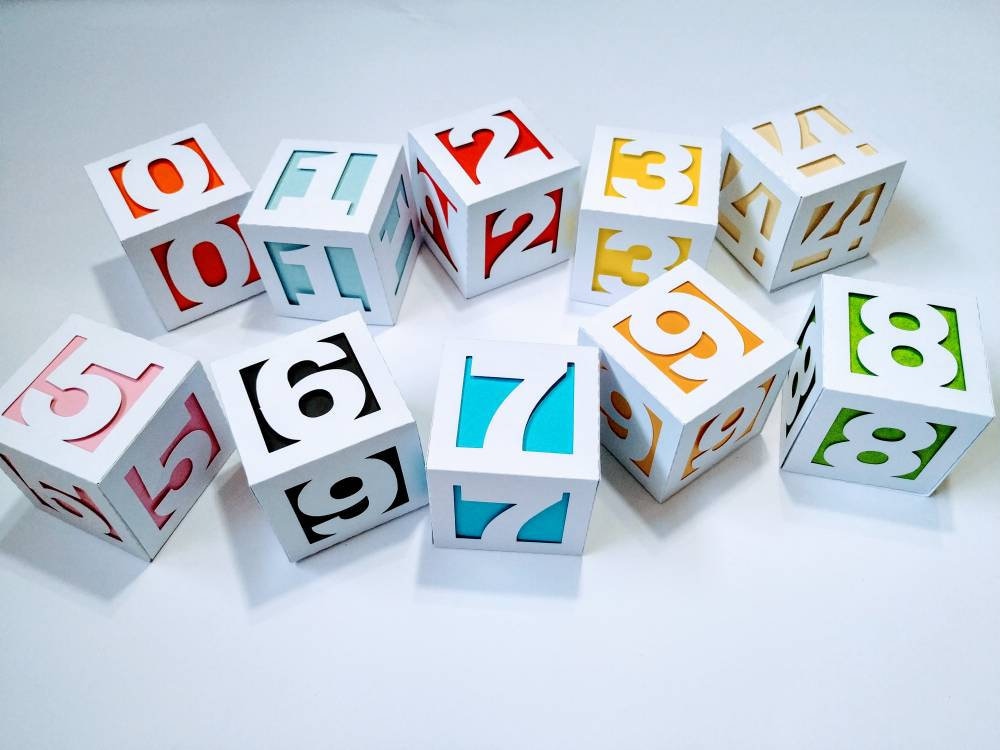 Multi-colored Wooden Cube Blocks, 1/2-inch, 35-piece 