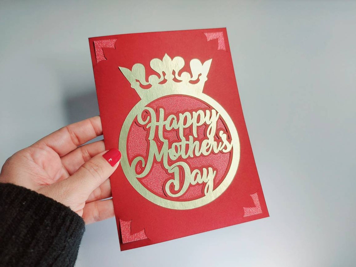 SVG Cut Files Cricut Happy Mother's Day Cards Insert Card | Etsy