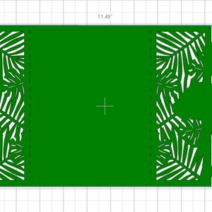 May include: A green card with a flamingo and palm leaf design. The card is 11.48 inches wide and 6.844 inches tall.