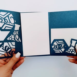 Class of 2024 SVG Cut File Mini Tri Fold Pocket Invitation Card Senior ...