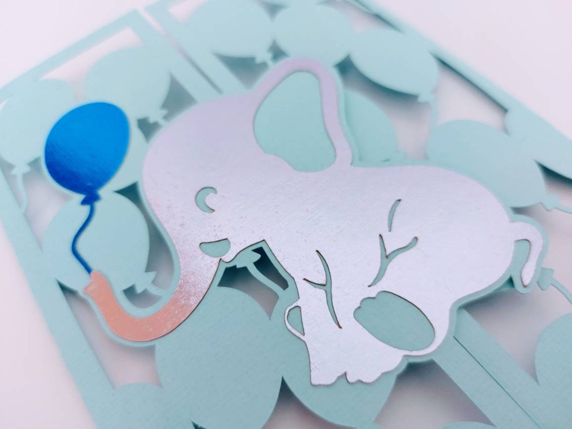 SVG Cricut Baby Shower Invitation Baby Elephant Boy Elephant Etsy