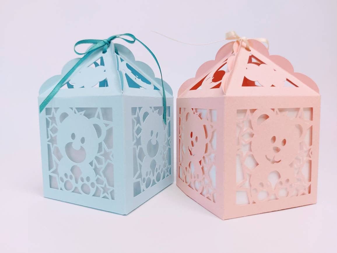 SVG Favor Box Baby Shower Cut Files Cricut teddy bear gift box Etsy