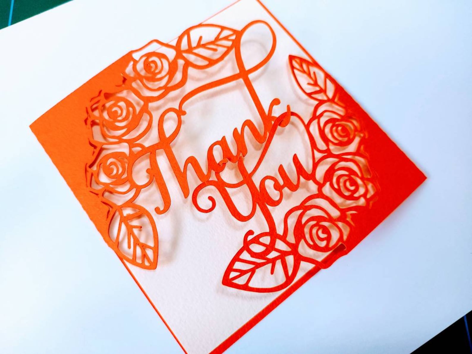 Thank You Card Cricut SVG Cut File Gate Fold Card Template Etsy UK