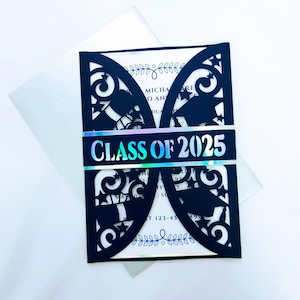 SVG Abschluss Einladungskarte Klasse Von 2025 Cricut Cut File Klappkarte Gruß Senior 2025 Silhouette Cameo Laser Abitur