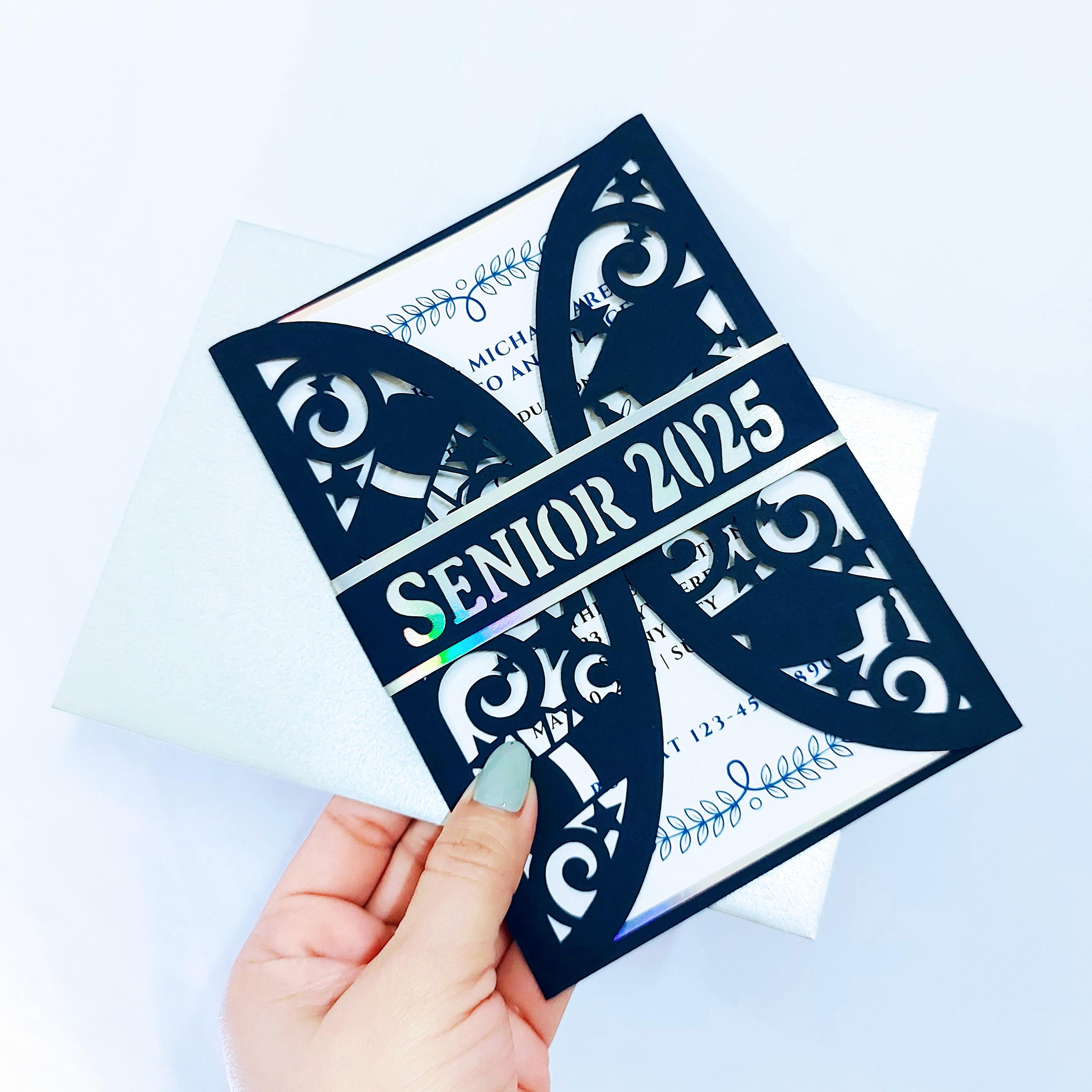 SVG Graduation Invitation Card Senior 2026 Cricut Cut File Gate Fold ...