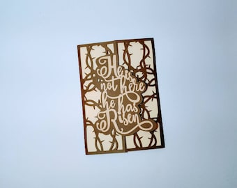 Easter Gate Fold Card SVG Template, He has Risen Cricut Silhouette Laser Cut (Digital Download)
