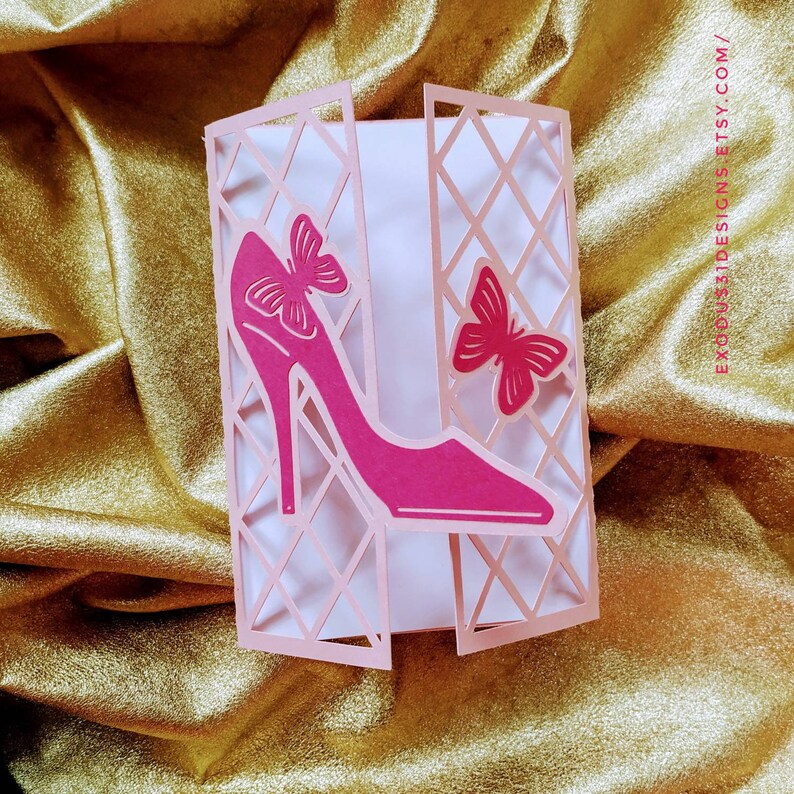 Download Cricut SVG FILES Woman Card Laser Cut high-heels butterfly ...