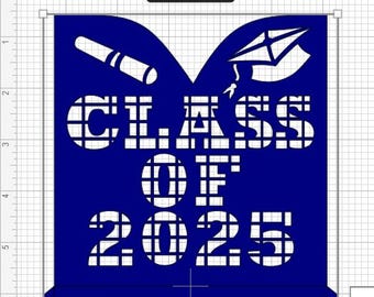 Klasa 2025 Senior Cricut SVG Wytnij plik Wstaw kartę Cricut Envelope Card Zaproszenie na ukończenie szkoły Karta z pozdrowieniami Laserowo wycinana sylwetka Cameo SVG