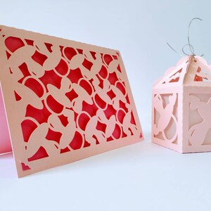 2 pliki SVG Szablon Cricut Baby Shower DIY Zaproszenie Laserowo wycinane Trójskładane Baby Boy Baby Girl karty na przyjęcie z ujawnieniem płci dziecka Cameo dxf rzeczy dla dzieci