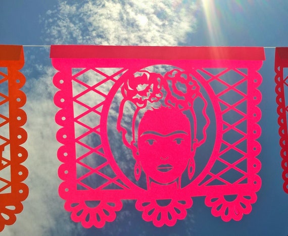 2 Svg Files Template Frida Papel Picado Cricut Silhouette Etsy